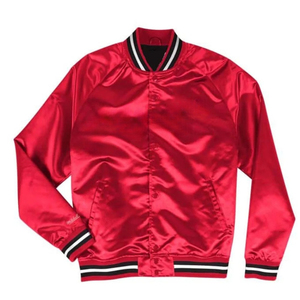 Veste en satin XL American College pour hommes vintage avec broderie Manteau d'hiver ample en satin respirant Fermeture à glissière en toile - Product Image 3