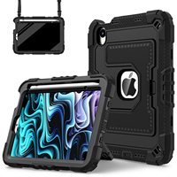 Darbeye Dayanıklı Katlanabilir Standlı Kalem Tutucu PC Silikon Ağır Hizmet Tipi Tablet Kılıfı iPad Mini 7 2024 Mini 6 2021 8.3 İnç Toptan