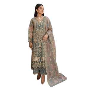 Traje Sharara y Palazzo Dupatta de Diseño Moderno en Tela Georgette Sintética Pesada, Estilo Étnico Indio y Pakistaní para Fiesta, Precio Bajo - Product Image 1