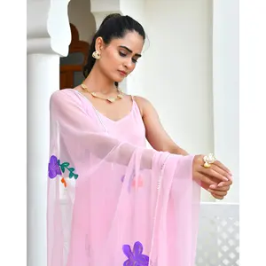 Conjunto de Traje Holgado con Estampado Floral Color Durazno, Nuevo Blazer Formal Casual de Verano con Decoración de Encaje, Talla XL, Top de Algodón Tejido - Product Image 6