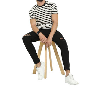 Venta al por mayor de Camisetas Personalizadas ajustadas 100% algodón para hombre, camisetas modernas informales de secado rápido para hombre, diseño en blanco de tela peinada - Product Image 2