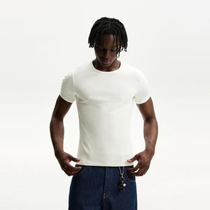 Venta al por mayor 100% algodón cuello redondo Slim Fit camiseta para hombres peso pesado logotipo personalizado equipo cultural uniforme de trabajo con patrón sólido - Product Image 6