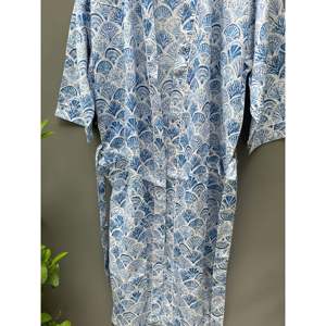 Robe Kimono Indienne Légère en Coton Taille Unique à Imprimé Animal, Motif Bloqué, Style Vintage, pour Spa, Manches Longues - Product Image 2