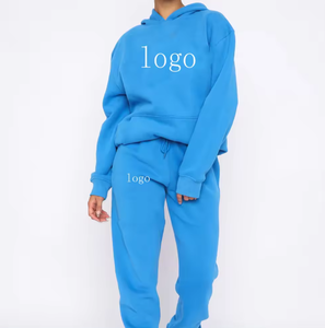 Ensemble pantalon de survêtement et sweat à capuche pour femmes 100% coton survêtement pour femmes - Product Image 1