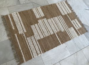 พรมปูพื้นขนสัตว์และปอกระเจาทำด้วยมือที่ทันสมัยมีหลายพื้นผิวทอมือโดยโรงงานสำหรับใช้ในบ้านและภายใน - Product Image 4