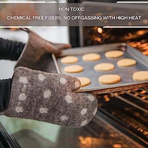 Gants de cuisine en <span class=keywords><strong>feutre</strong></span> de laine résistants à la chaleur, non toxiques et sans produits chimiques, pour la cuisson et la grillade - Product Image 2