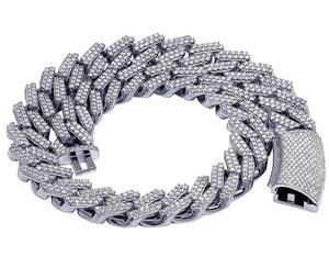 Diseño personalizado especial de alta calidad S925 plata con moissanita diamante redondo cadena cubana para hombres - Product Image 1