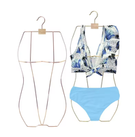 Vente en gros de cintres de maillot de bain en métal en forme de corps entier en or rose argenté brillant pour vitrine de magasin
