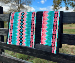 Western Show Horse Saddle Blanket Diseño de Nueva Zelanda Manta de sillín de lana hecha a mano Top Wool Saddle Pad Size - Product Image 4