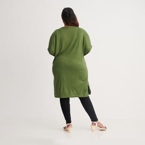 Top de manga larga con cuello redondo para mujer, blusa larga con etiqueta personalizada para mujer, de alta calidad - Product Image 3