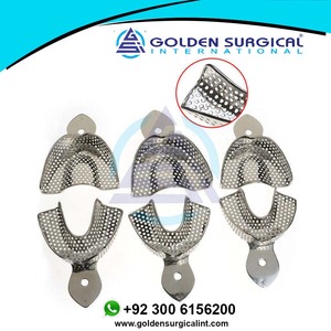 Equipo de Laboratorio Dental, Bandejas de Impresión de Acero Inoxidable de Tamaño Grande/Mediano/Pequeño para la Parte Superior e Inferior, Proveedor de Instrumentos de Laboratorio Dental - Product Image 2