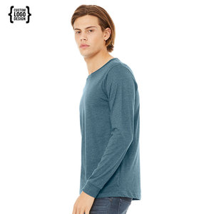 T-shirts à manches longues en coton de haute qualité pour hommes, poids lourd, col rond, manches longues, hauts de sport, manches longues - Product Image 2