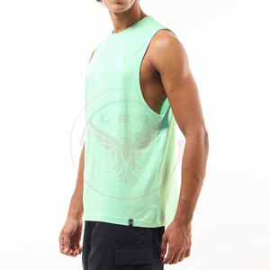 T-shirts sans manches pour hommes, respirants, écologiques, à séchage rapide, en polyester/coton, en stock, prix bas, best-sellers - Product Image 2