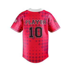 OEM Hombres Béisbol Jersey Botón Camisas Personalizado Hipster Hip Hop Deportes Uniformes de manga corta conjuntos de impresión personalizada y en blanco al por mayor - Product Image 3