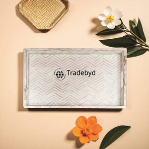 Bandeja con incrustaciones de fregona hecha a mano Tradebyd para decoración del hogar, servicio de comedor y REGALOS FESTIVOS - Product Image 2