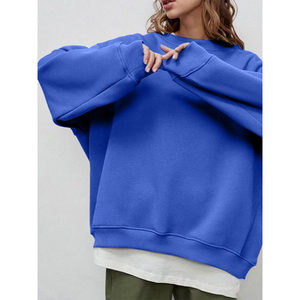 Sweat-shirt à manches longues surdimensionné OEM personnalisable pour femmes Sweats à épaules tombantes personnalisables pour femme Streetwear Sweatshirts - Product Image 5