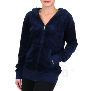 Hot Selling Women's Long Sleeve Gym Fleece Pullover Thick Hooded Winter Sport Breathable Polyester/Cotton 240g Solid Color - Product Image 3
