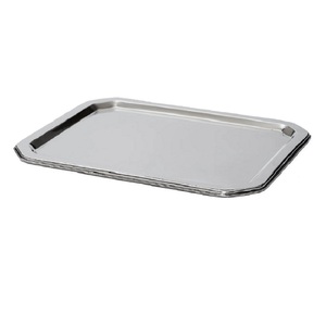 Bandeja de servicio de acero inoxidable de diseño simple con superficie lisa para una decoración del hogar moderna y minimalista - Product Image 4