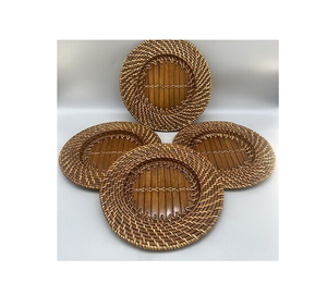 Vente en gros Assiette de présentation en rotin Vaisselle de table Napperon Assiette de présentation en rotin écologique Artisanat Meilleure vente - Product Image 4