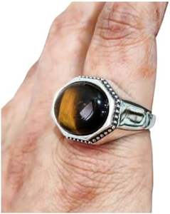 Wholesale <b>Mens</b> <b>Ring</b> New Arrival Natural Tiger Eye Gemstone Heavy <b>Mens</b> <b>Ring</b> Christmas Gift Jewelry 925 Sterling <b>Silver</b> <b>Ring</b> - Product Image 2