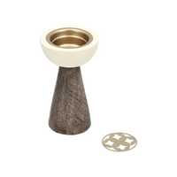Quemador de Incienso Árabe Artístico de Mármol con Madera de Acacia, Patrón Elegante, Ecológico, para Bakhoor Religioso, Ideal para Todas las Estaciones