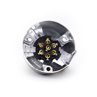 Prise de remorque en métal argenté à 7 broches ISO1721 connecteur électrique de remorque 12N 7 broches avec connecteur à pince à vis
