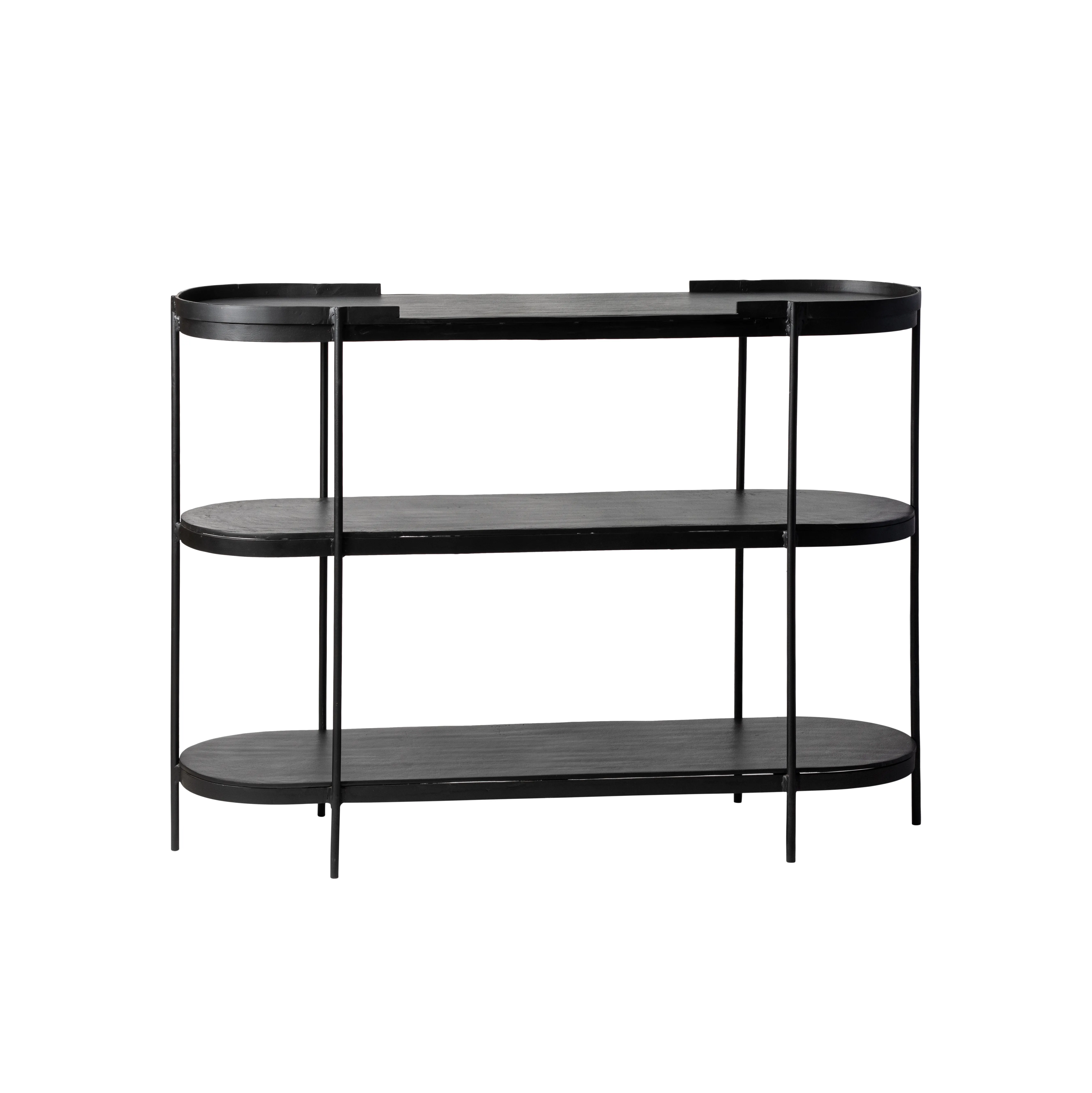 Алюминиевый и Железный Овальный консольный стол в нордическом стиле матовая черная отделка для гостиной и спальни