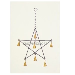 Son paisible de haute qualité Nouvelle étoile de lancement avec six cloches de carillons éoliens Améliorez votre maison ou votre jardin avec l'unique et mélodieux - Product Image 1