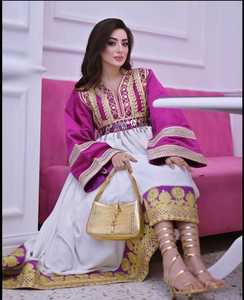 Service OEM, prix de gros, robe afghane moderne en dentelle pour mariage et fête, robe longue à manches longues pour femmes, taille plus, robes afghanes Kuchi - Product Image 3