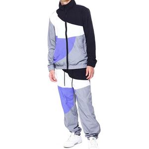2024 alta calidad Casual Jogging blanco rayas 2 piezas Full Zip Mens Track Suit Set con bolsillos con cremallera - Product Image 5
