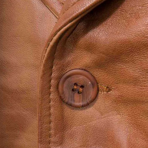 Gilet en cuir respirant pour homme, coupe ajustée, long, en tissu tricoté, rembourrage en coton, avec boutons décoratifs, style urbain - Product Image 5