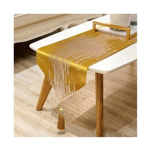 Feuilles de Jungla bleues brodées 100% coton biologique imperméable chemin de Table de haute qualité certificat GOTS fête à la maison salle à manger - Product Image 5
