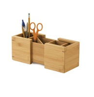 Organizador de escritorio de oficina de madera pulida a mano, diseño personalizado, suministros de papelería multifuncionales, organizador de escritorio