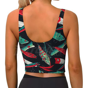 Soutien-gorge de sport de pêche personnalisé UPF 50 imprimé, tissu respirant à séchage rapide, parfait pour les activités de plein air et les vêtements d'été - Product Image 3