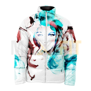 2024 nueva chaqueta acolchada de burbujas sublimada personalizada para hombres y mujeres tela de lona con cuello con capucha chaqueta acolchada impresa al por mayor - Product Image 5