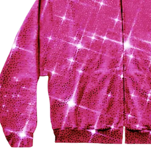 Sweat à capuche rose avec strass pour homme et femme, luxe, cristal, brillant, fermeture éclair, streetwear, hip hop, mode, diamant, automne, écologique - Product Image 4