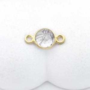 ตัวเชื่อมต่อขนาดเล็กสีดำทำด้วยมือชุบทองตัวเชื่อมต่อพลอยเรียบแบบ Boho เครื่องประดับของขวัญแบบฮิปปี้ - Product Image 1