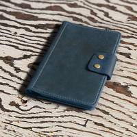 Portefeuille de voyage familial en cuir véritable, style vintage, anti-RFID, haute qualité, personnalisable, 6 emplacements pour cartes, avec bouton