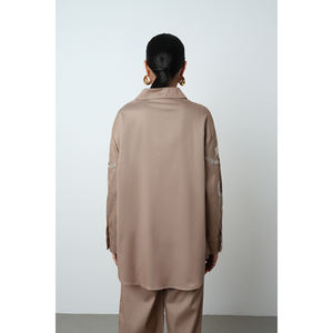 Collezione di camicie da donna a tinta unita con perline sul davanti e doppia tasca - Product Image 4