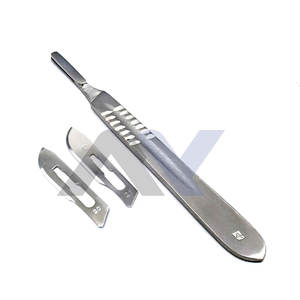 Premium Stainless Steel <b>Scalpel</b> Knife Handle #4 with 20 Sterile <b>Scalpel</b> <b>Blades</b> #20 & #21 - Precision Surgical Instrument Set - Product Image 2
