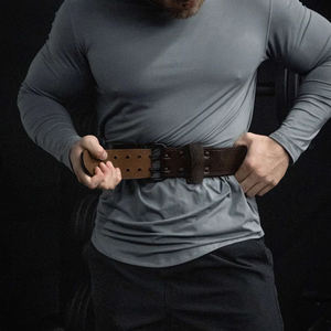 Cinturón de levantamiento de pesas de cuero de vaca para entrenamiento Proveedor directo de fábrica Cinturones de gimnasio ligeros y cómodos en MOQ bajo - Product Image 5