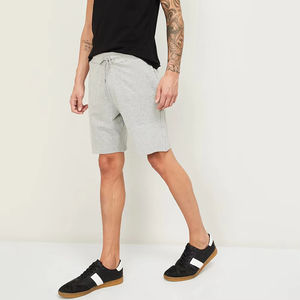 Pantalones cortos de algodón de secado rápido para hombre, pantalones cortos transpirables de cintura elástica para correr, cierre de cordón de lana con pantalones deportivos, bolsillos digitales sólidos - Product Image 3