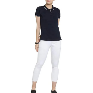 Camiseta Polo de mujer de tendencia elegante 2025, camiseta Polo de manga corta con logotipo estampado a la moda para mujer - Product Image 1