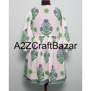 Robe décontractée en coton à col en V de qualité supérieure pour femmes, impression numérique, taille naturelle, occasion de fête, lavable, disponible en gros - Product Image 3