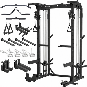 Rack de musculation FITNESS F22, rack à squats tout-en-un de 1600 lb avec système de poulies doubles, structure en acier robuste, accessoires et rangement - Product Image 1