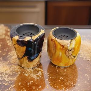 Quemador Bakhoor de resina hecho a mano decoración del hogar árabe Mubkhar ágata árabe Bukhoor quemador de incienso madera Mubkhara - Product Image 6