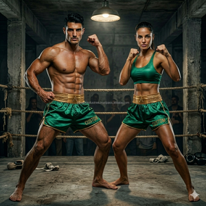 Shorts de lutte personnalisés pour hommes en gros – Imprimés par transfert thermique, brodés, durables, 100 % polyester, avec fentes - Product Image 4