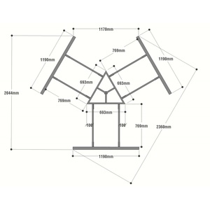 Trapez Concept 3-Piece Minimalist Table Base Set 236x205cm Assembly Required-HCTC023 - Product Image 2