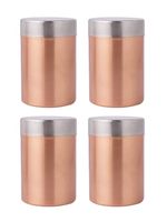 Good Quality Masala Container Jars With Silver Coated Caps Metal Large Storage Kitchenware Spice Pots set of Four pieces