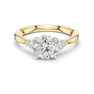 Bague trilogie en diamant de laboratoire 1 CT pour femme, clarté VVS-VS EF, or 18 carats, 14 carats, 10 carats et argent 925, or rose, or jaune, or blanc - Product Image 2
